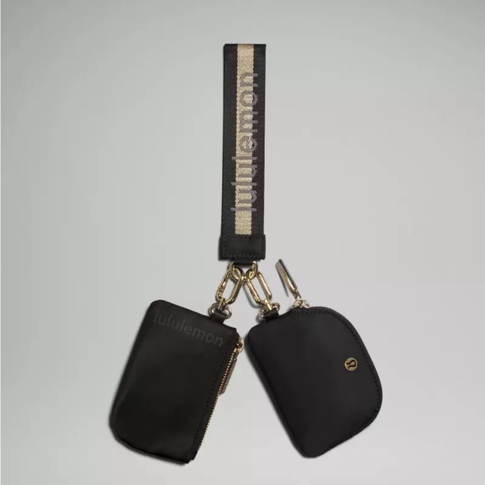 NWT Lululemon Dual Pouch Wristlet Wordmark